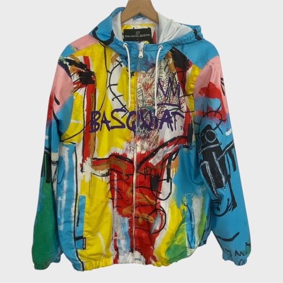 Jean Michele Basquiat x Members Only Multicolor Zip Front Jacket Size XL